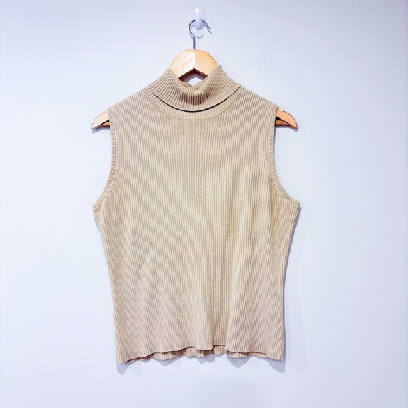 GLORIA VANDERBILT Vintage beige ribbed tank top - Picture 1 of 6
